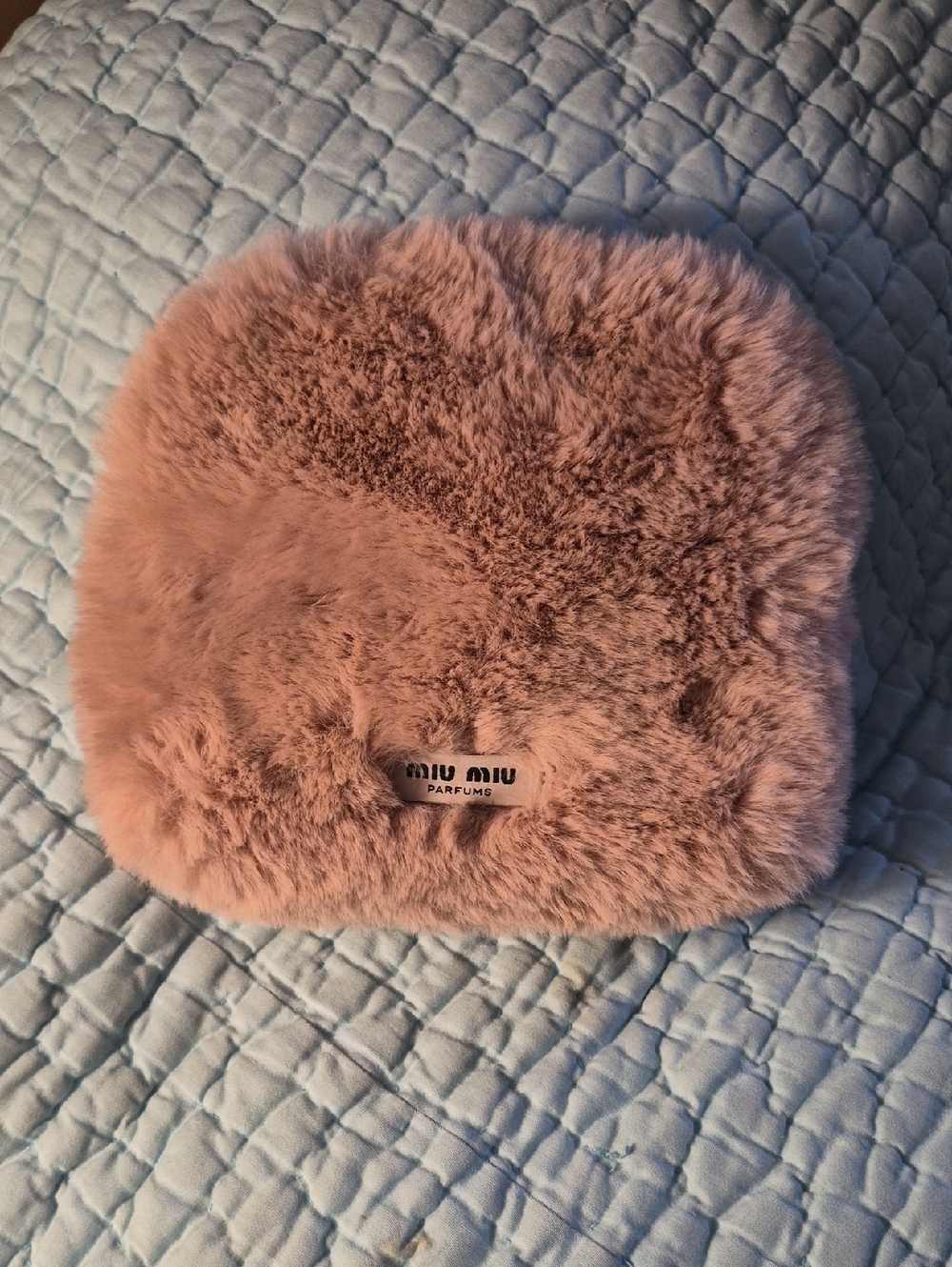 Miu Miu Blush Pink Faux Fur Kids Pouch